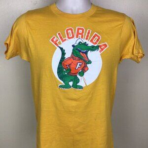 Florida Gators University NCAA Game Day Vintage Retro Tee Shirt yellow JK3434